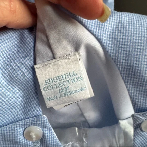 NWT Edgehill Collection Baby Boys Smocked Bunny Jon Jon Romper Sz 12M - Picture 7 of 7